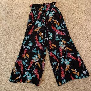 bp wide leg floral crop pants